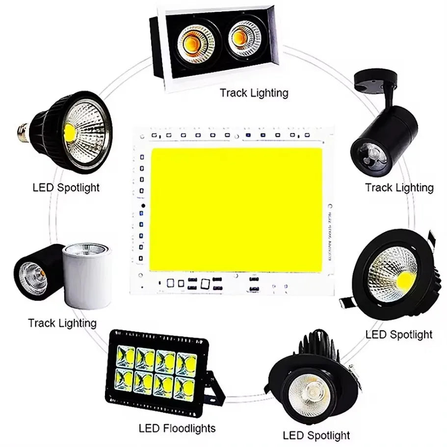 LED COB 50W–200W Smart IC (No Driver) – Powerful DIY Floodlight Lighting