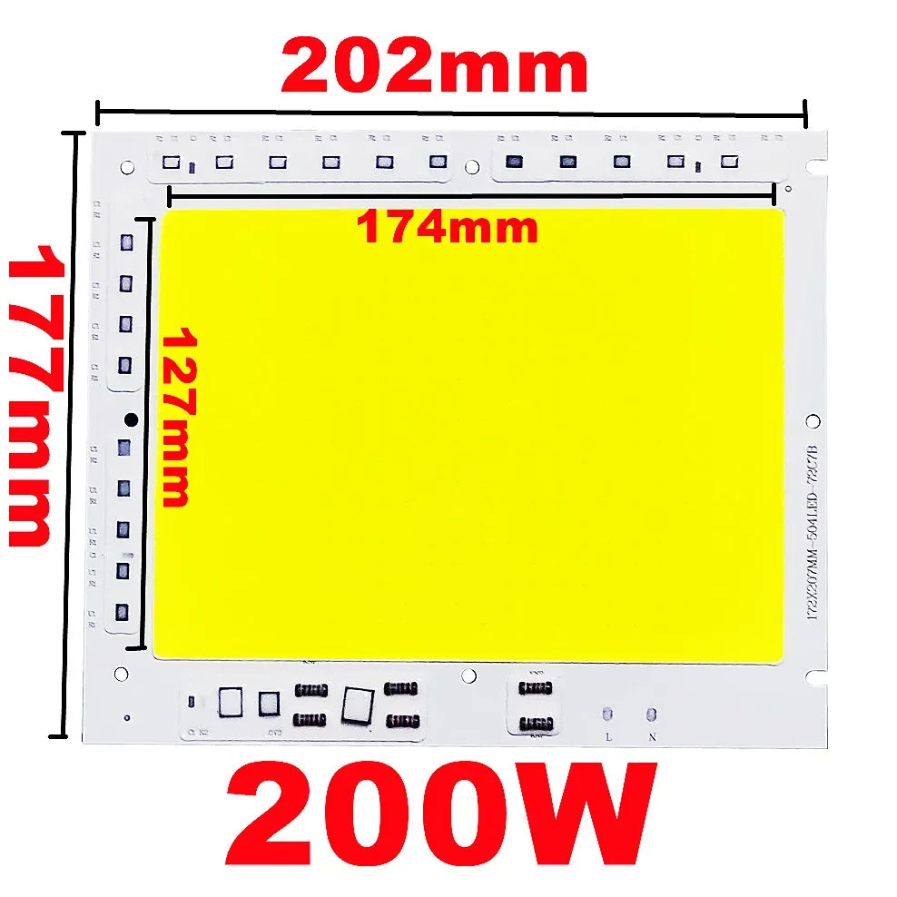LED COB 50W–200W Smart IC (No Driver) – Powerful DIY Floodlight Lighting