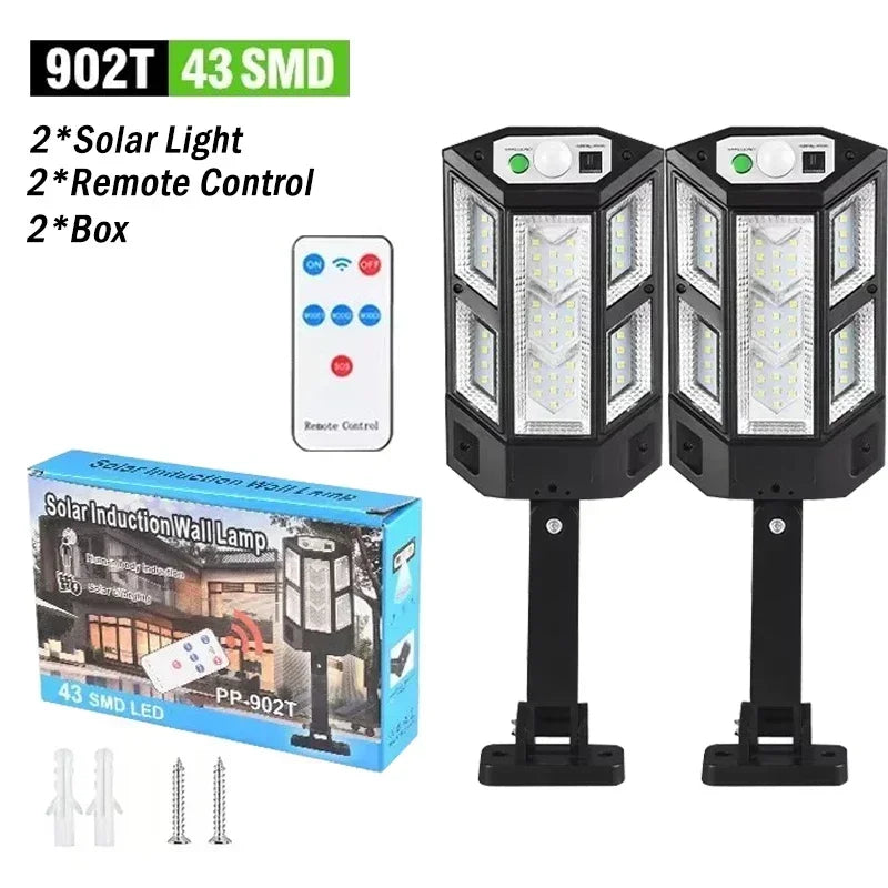 Solar LED Outdoor Wall Light – Motion Sensor Waterproof Security Lamp for Garden & Home