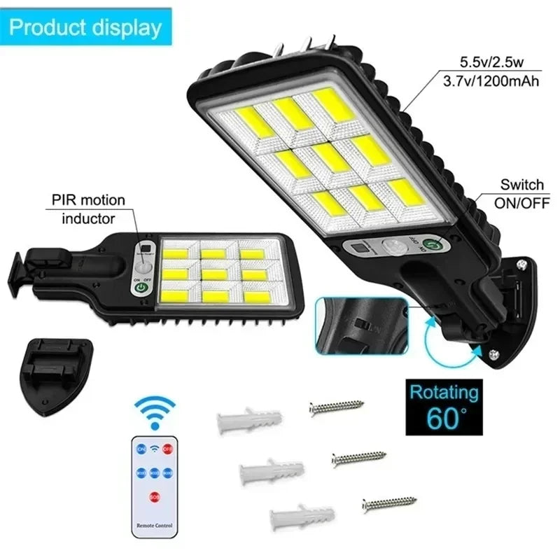 Solar LED Outdoor Wall Light – Motion Sensor Waterproof Security Lamp for Garden & Home