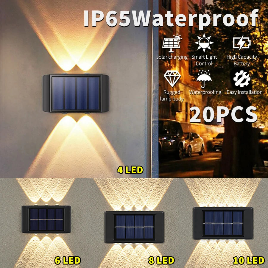 Solar Outdoor Wall Light – Waterproof LED Garden Lamp