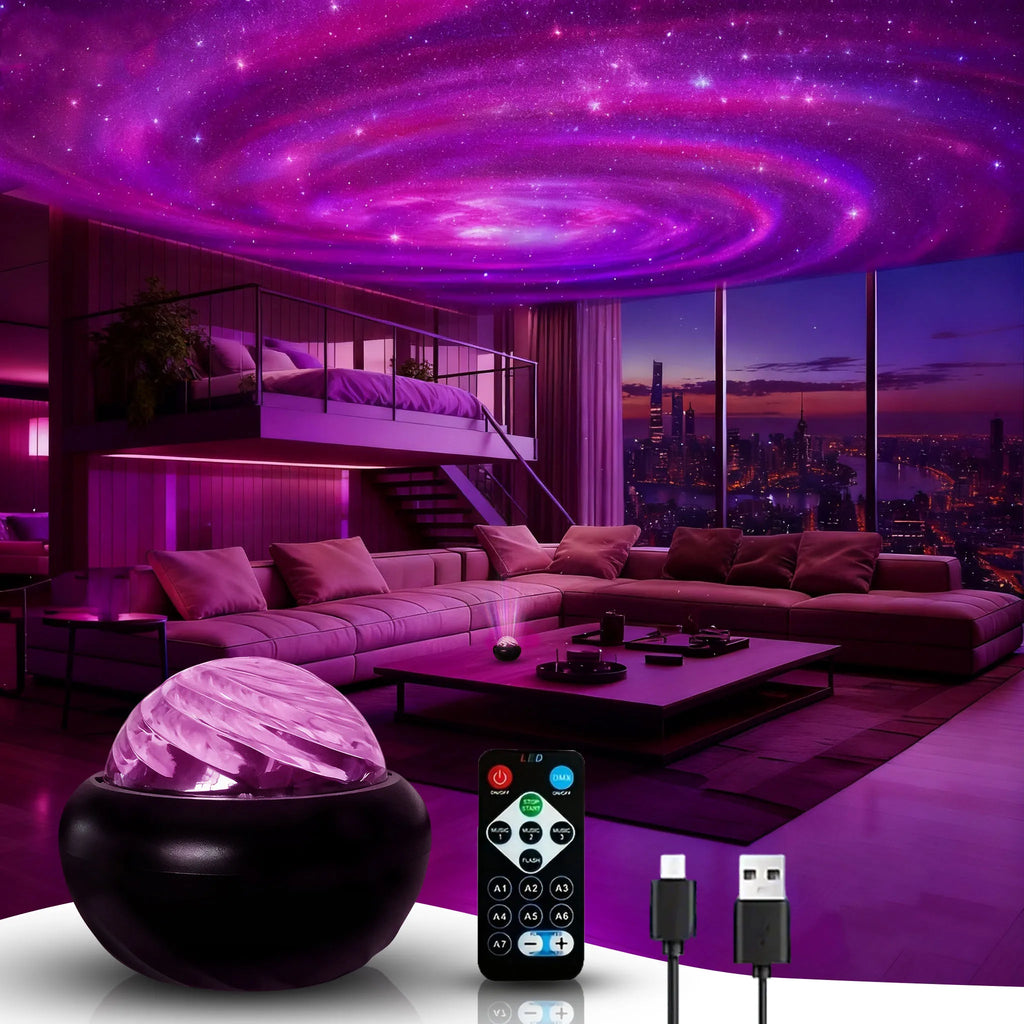 Galaxy Star Projector LED – USB Night Light for Bedroom & Mood Lighting