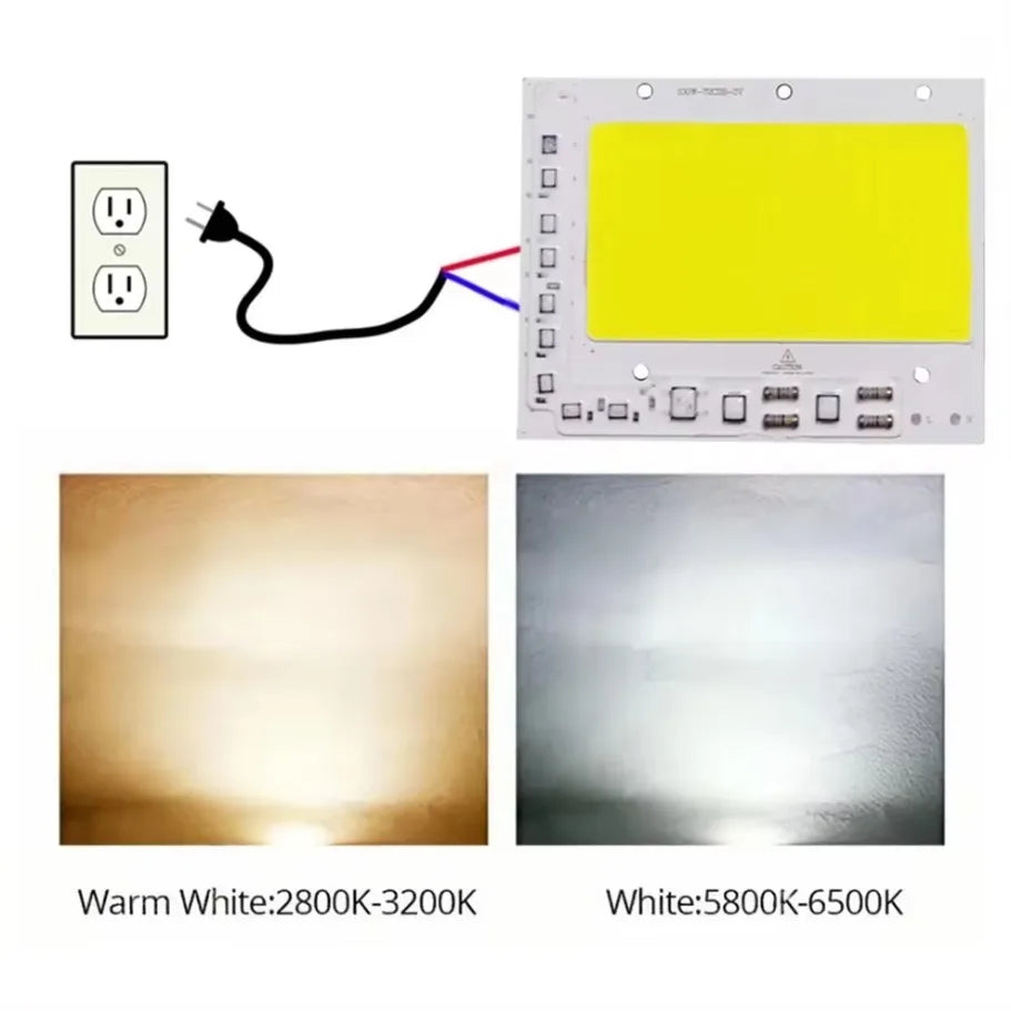 LED COB 50W–200W Smart IC (No Driver) – Powerful DIY Floodlight Lighting